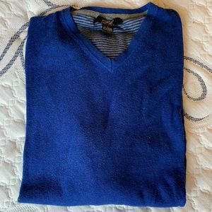 Foxcroft cotton/cashmere v-neck sweater size Large